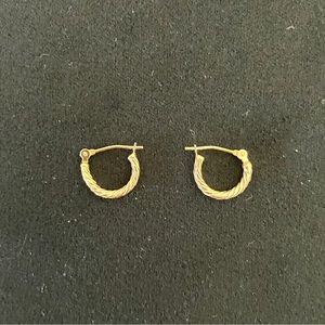 14k Yellow Gold Huggie Hoops